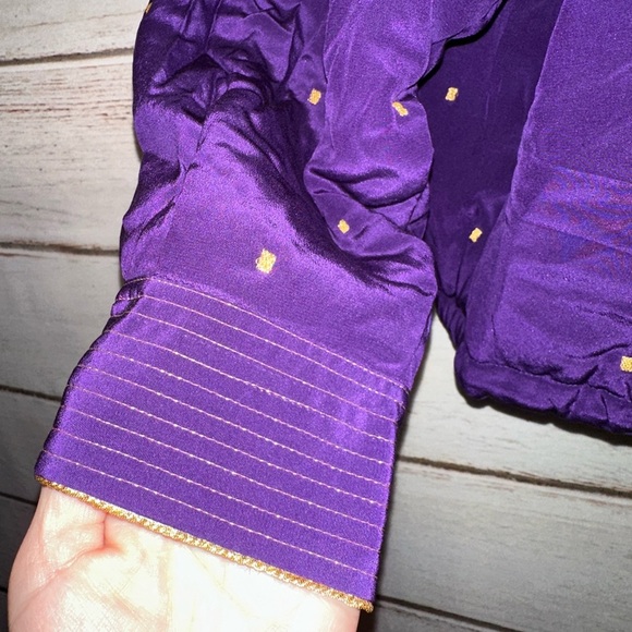 Purple and Gold Ellen Tracy Jacket Medium Vintage Oversized Asian Silk luxury - Picture 5 of 13